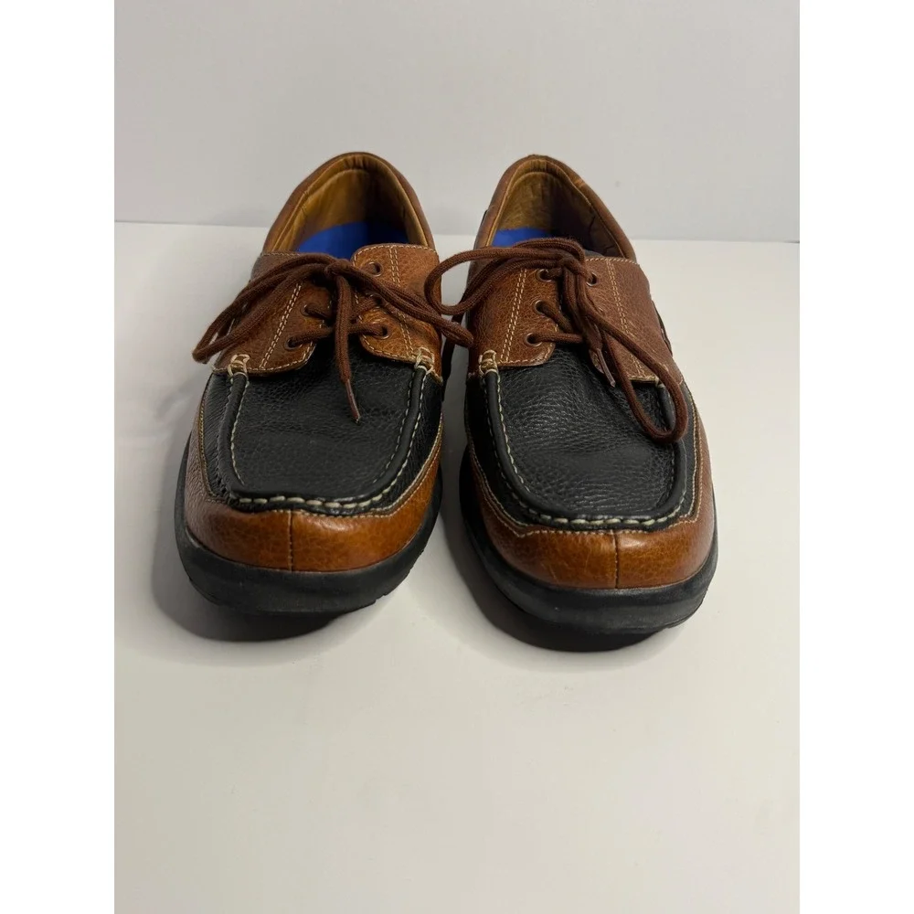 Dr. Comfort Patrick Mens Boat Shoes Brown Black Leather Orthopedic 13W 8560